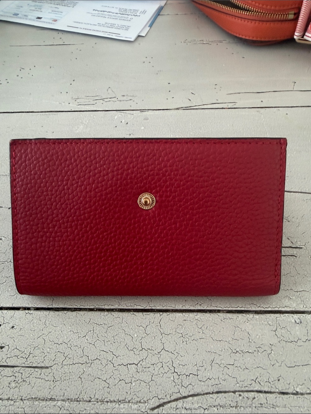 Lodis Red Pebbled Leather Zip Card Case - Picture 5 of 6